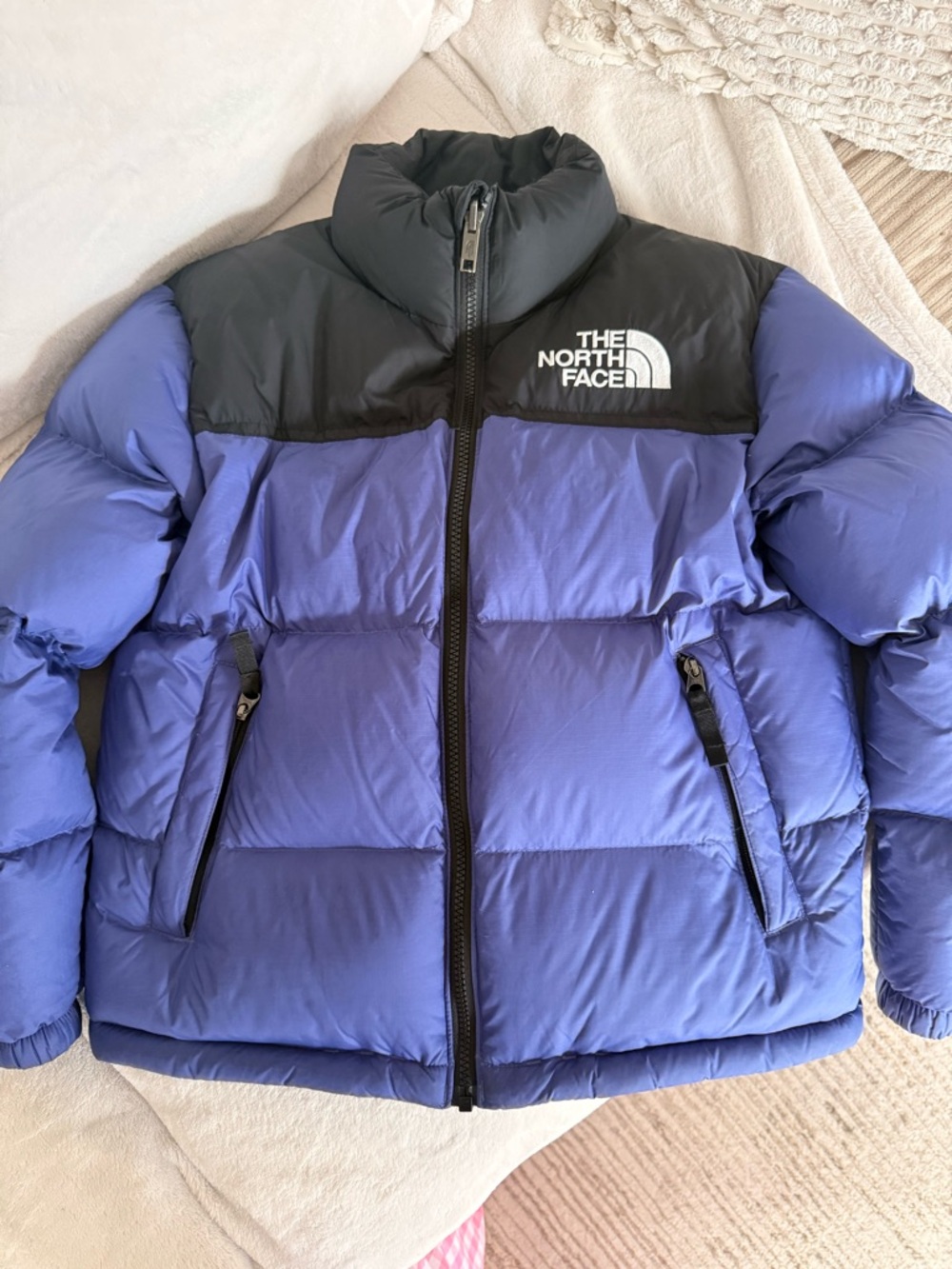 The North Face Puffy Jacket in Purple and Black